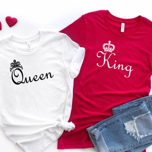 King and Queen Shirt, Husband Wife Shirt, Valentine Shirt, Valentine Gift, Valentine&#39;s Day Shirt, Couple Matching Shirt for Valentine Day