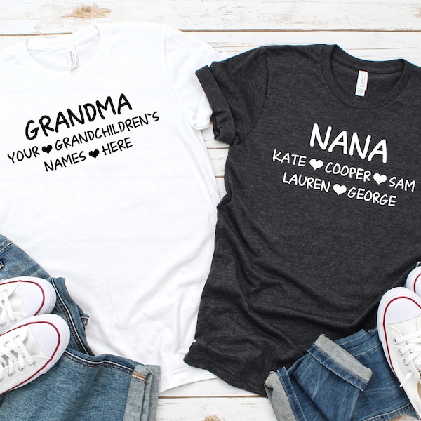Personalized Grandma Shirt, Nana Shirt, Personalized Grandma Gift, Christmas Gift for Grandma, Customized Gigi Shirt, Grandchildren Tshirt