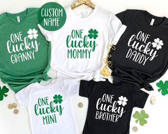 Custom Family St Patricks Day Shirt,One Lucky Family Matching Shirt,Matching Saint Patricks Day Family Shirt,Personalized Saint Patricks Day