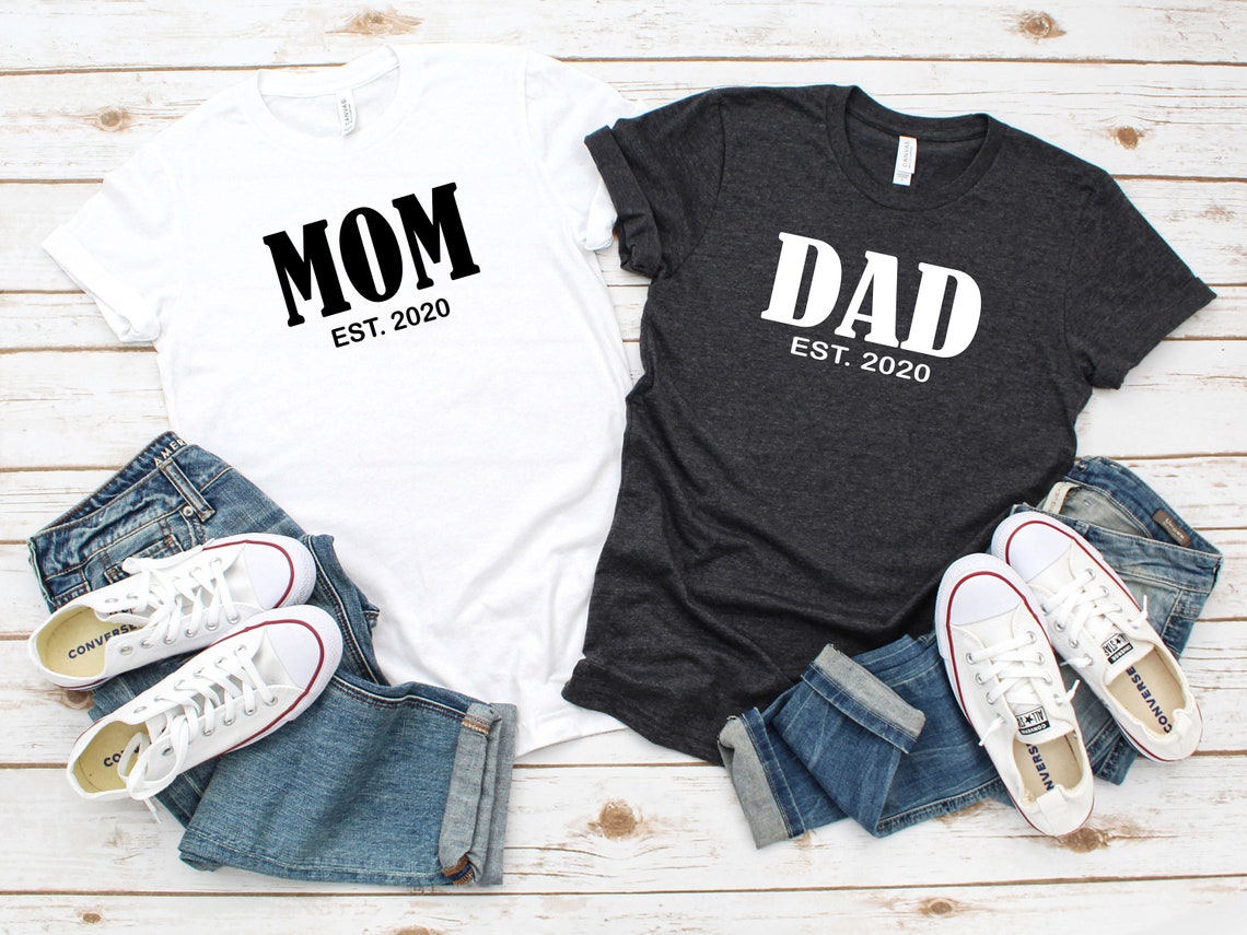 Personalized Mom and Dad Est. Shirts Mommy Daddy Shirt Mom - Etsy