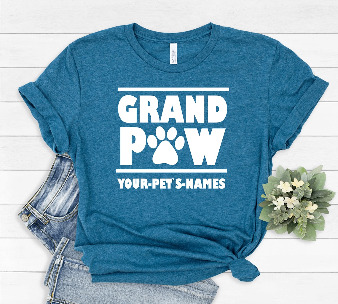Grand Paw Shirt Dog Grandpa Grandpa Gifts Pawpaw Soft Etsy
