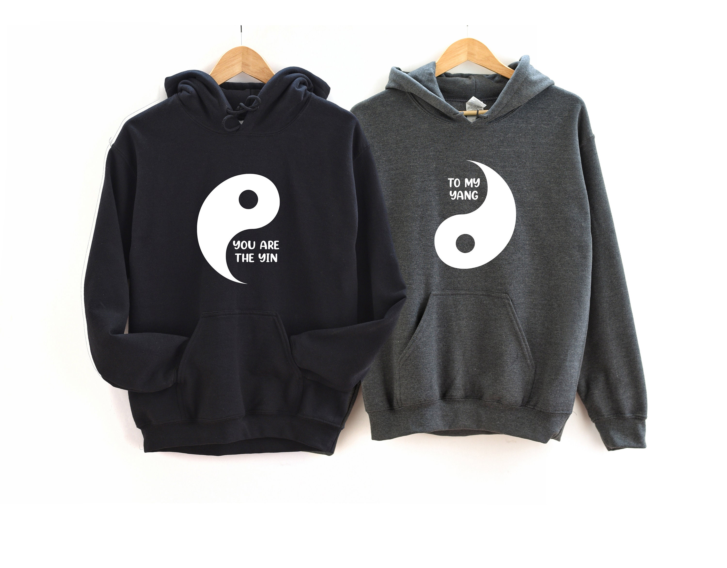 Yin and yang couple hoodies sale