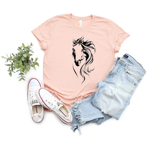 Horse Shirt, Horse Lover Shirt, Horse Girl Shirt, Floral Horse Shirt, Gift For Horse Lovers, Animal Lover Shirt, Farm Shirt,Equestrian Shirt