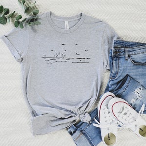 Sun Ocean Shirt, Sunshine Shirt, Summer Shirt, Beach Shirt, Vacation Shirt, Travel Shirt, Summer Time Sea Shirt, Sunrise Shirt, Sunset Shirt Athletic Heather