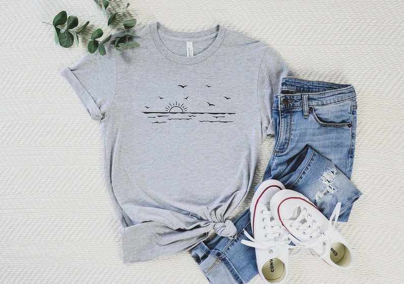 Sun Ocean Shirt, Sunshine Shirt, Summer Shirt, Beach Shirt, Vacation Shirt, Travel Shirt, Summer Time Sea Shirt, Sunrise Shirt, Sunset Shirt Athletic Heather