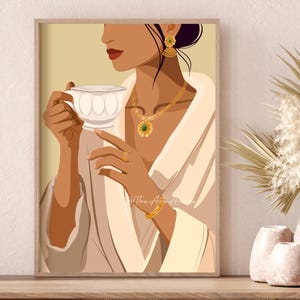South Asian Art, Brown Girl Art, Tamil Girl, Desi Art, Indian Women Art, Indian Wall Art Prints, Indian Art, Desi Wall Art, Desi Art Print