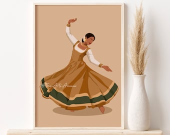 Kathak Dancer Print Kathak Indian Art Classical Dance Indian Art Dances Of India Art Desi Girl Art Tamil Wall Art Desi Art Ethnic Home Decor