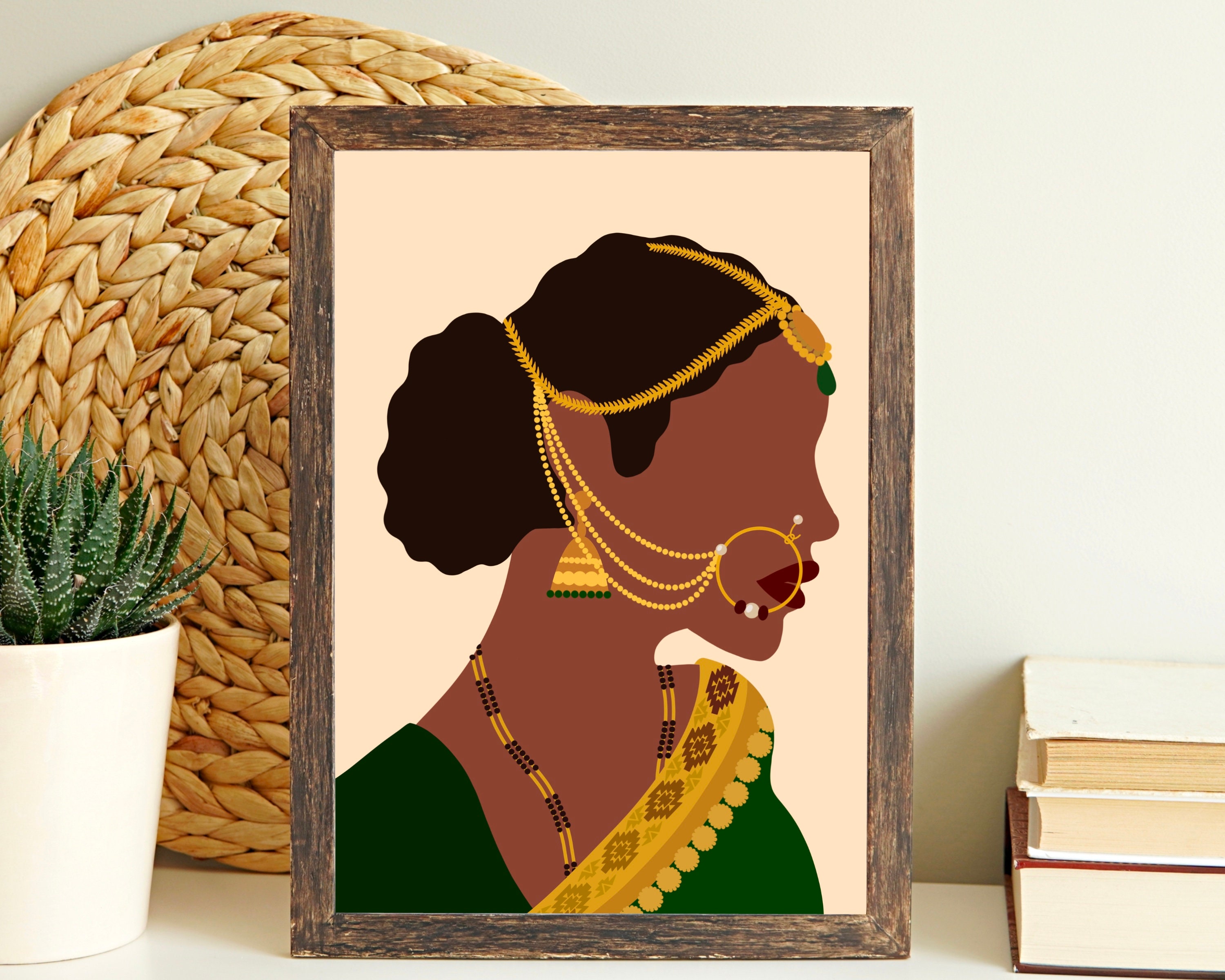Indian Women Wall Art Indian Art South Asian Art Brown Girl Etsy UK