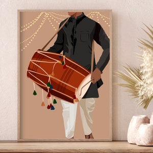 Art indien, Art de mariage, Art Dhol Player, Art d&#39;Asie du Sud, Desi, Art asiatique, Art indien moderne, Art de l&#39;Inde du Sud, Art Panjabi, Art numérique.