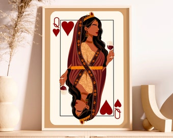 Desi Queen Of Hearts Indian Art Desi Art Indian Wall Art Tamil South Asian Art Modern Indian Art South Indian Art Tamil Art Digital Art