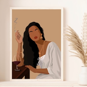 Impression d'art Rekha Bollywood, art féminin Chennai, art indien, art Desi, estampes Desi, art de l'Asie du Sud, indien badass, art de Bollywood