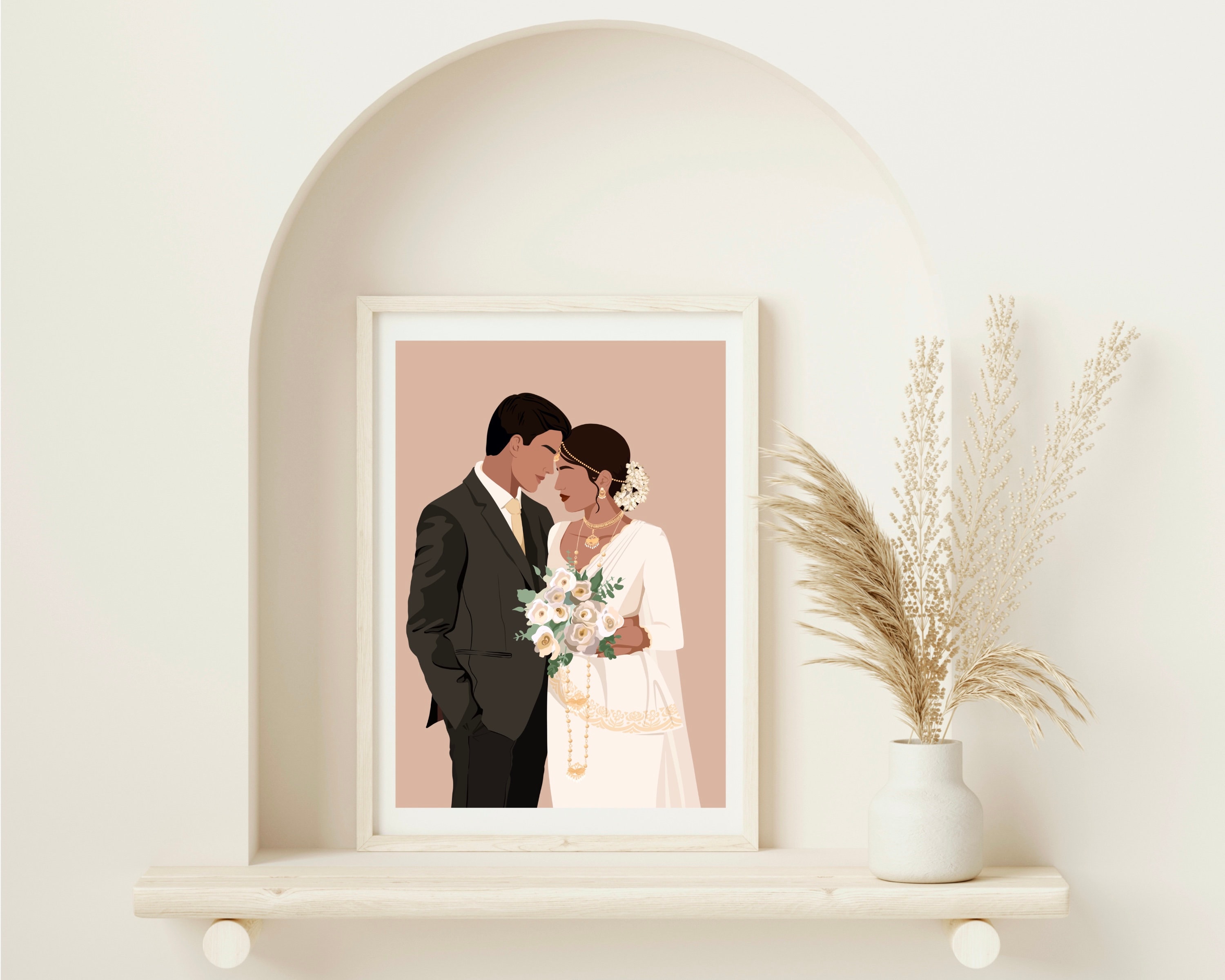 Sri Lankaans bruidspaar, Kandyan bruid en bruidegom, Aziatische kunst,  Kandyan Sari, kunst aan de muur, Zuid-Aziatische kunst, Desi Prints, Desi,  Digital Artwork. - Etsy België, image size:3000x2400