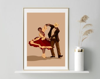 Mexican folk dance, Mexican Art, Printable Wall Art, New Mexico Art, Latino Art, Hispanic Art, Ethnic Wall Art, Digital Download, Art Prints