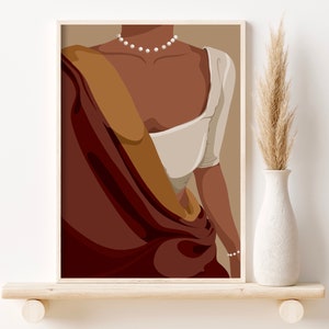 Indian Wall Art, Indian Art, Desi Art, South Asian Art, Tamil, Asian Art, South Indian Art, Desi, Desi Prints, Indian Art Print, Brown Girl.
