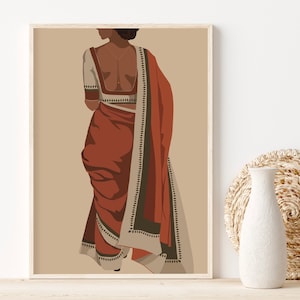 Arte indiana, bandeira indiana, arte desi, arte do sul da Ásia, tâmil, arte tâmil, arte de parede indiana, desi, impressões desi, arte de menina marrom, impressão de arte indiana