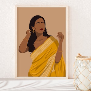 Indian Art, Desi Art, South Asian Art, Desi, Tamil, Indian Art Print, Tamil Art, Indian Wall Art, Desi Prints, Indian Women Art, Brown Girl