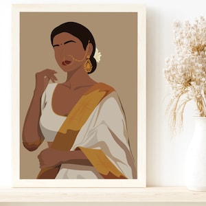 Arte de parede do sul da Ásia, Arte Desi, Arte indiana, Arte do sul da Ásia, Arte de menina marrom, Arte do sul da Índia, Arte Tamil, Arte de parede indiana, Impressão de arte Desi