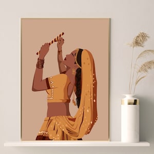 Dandiya Artwork, Gujarati Garba, Navratri art, Indian Art, Desi Art, Indian Wall Art, Tamil, South Asian Art, Modern Indian Art, Digital Art