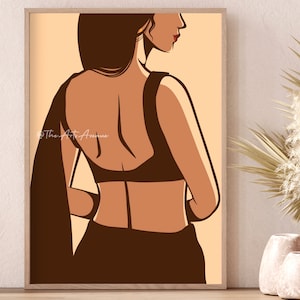 Telugu Art Tamil Girl Art Bangladeshi Art Modern Indian Art Desi Illustration India Wall Art American Indian Art Print South Indian Painting