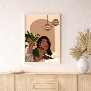 Indian Art, Desi Book Lover Art, Telugu Art, Melanin Art, Indian Pop Art, South Asian Art Print, Desi Art Print, Modern Indian Art image 5