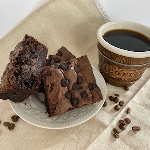 Espresso Brownies, homemade with real espresso, thick and fudgey