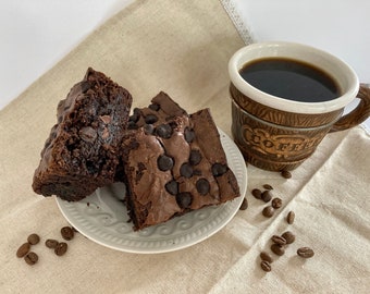 Espressobrownies, huisgemaakt met echte espresso, dik en fudgey