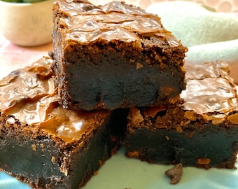 Gourmet Fudgy Chocolate Chunk Brownies: Homemade Deep Dish Dessert