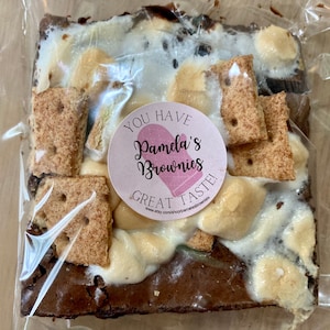 Homemade S&#39;mores Brownies: Deep Dish with Graham Crackers, Toasted Marshmallows (One Dozen)