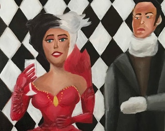 FASHION KILLER CRUELLA - Handmade Painting - Nostalgia - Custom - 1990s