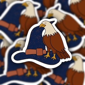 Wizard House Sticker - House Claw - Hat with Eagle - Waterproof - Hydro Flask - Vinyl Sticker - Laptop