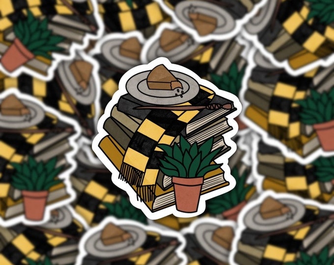 Wizard House Sticker - House Puff - Book Stack - Waterproof - Hydro ...