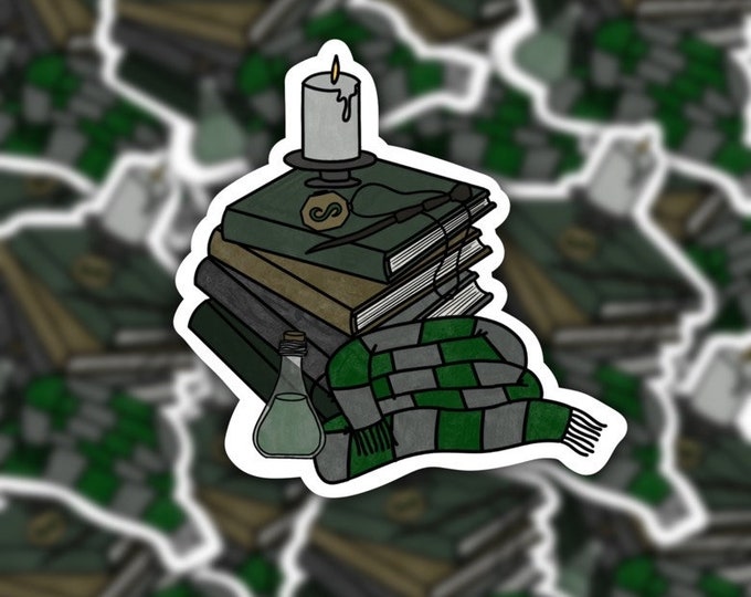 Wizard House Sticker - House Snake - Book Stack - Waterproof - Hydro ...