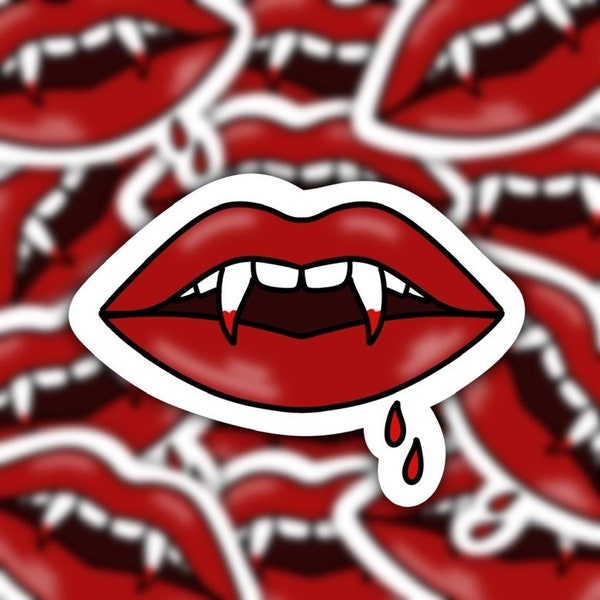 Vampire Teeth Sticker Etsy