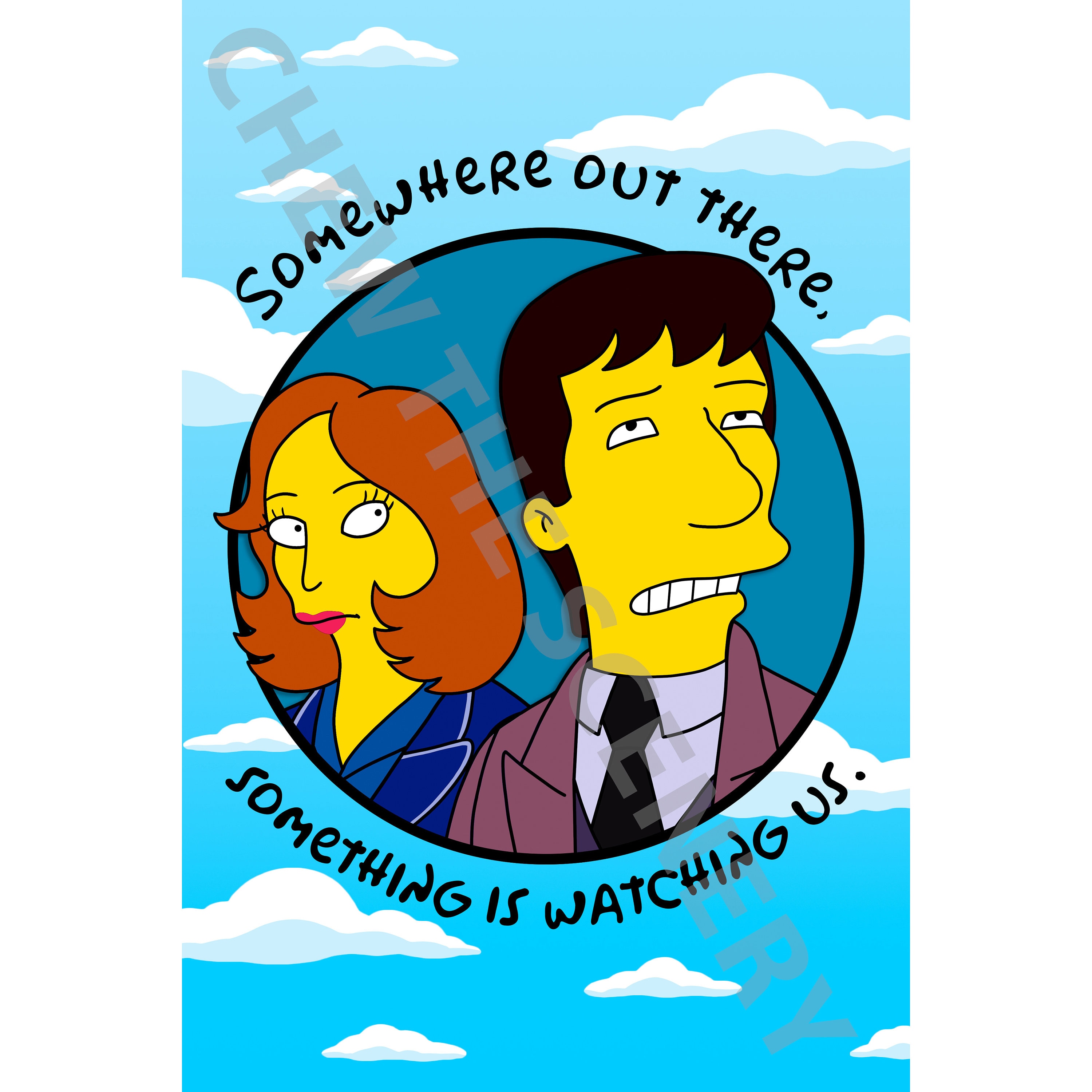 The Simpsons XFiles Mulder & Scully HD Poster Print Etsy