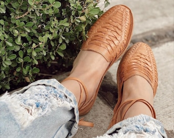 Huarache sandal Lace-up brown/ brown sandals for women/ Mexican sandals brown/ leather sandals brown/ huarache shoe brown/ Mexican huarache