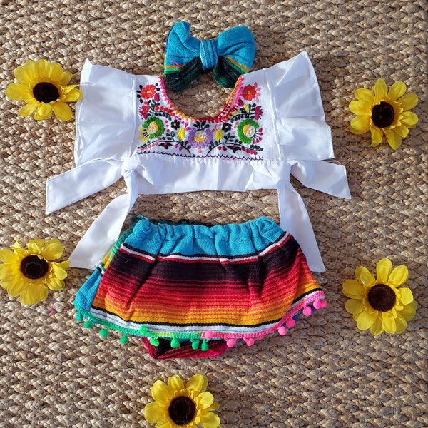 Vestido de bebé Cinco de Mayo/vestido piñata para niña/vestido sarape para bebé/traje de Fiesta Uno/vestido mexicanita para bebé/vestido de taco de fiesta