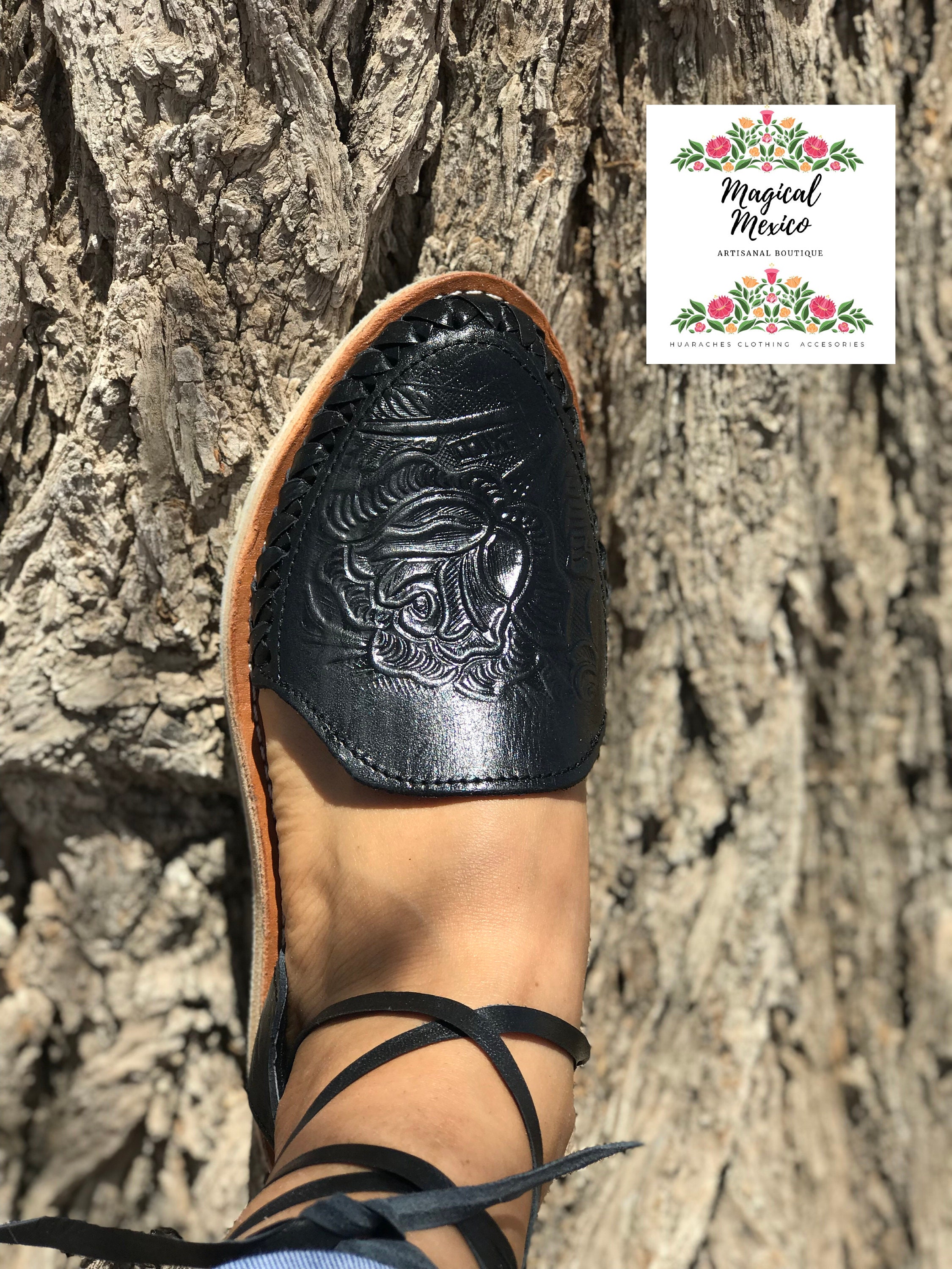 Huarache Sandal Black Lace up Rose Tooled mexican Sandals Lace up Mexico Huarache Black Black Leather Sandals Women Boho Hippie Sandals Etsy UK