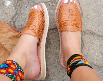 Huarache Shoe open toes for woman /mexican sandals for woman/ Slides for women/ Huarache artesanal mujer/ flip flops/ slides