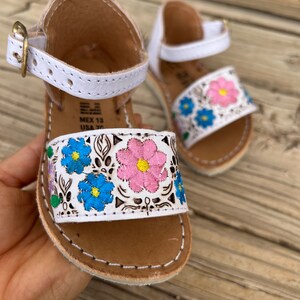 Baby-Toddler Girl huarache sandal/ white huarache baby/ Mexican sandals for baby/ huarache sandal baby open toes/ baby huaraches/baby sandal image 4