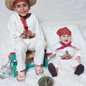 Juan Diego-outfit 5-delige set/ Traje de Juan Diego para nino/ Juan Diego-set babyjongen/ 12 december jongensset/ Virgencita-set voor jongens