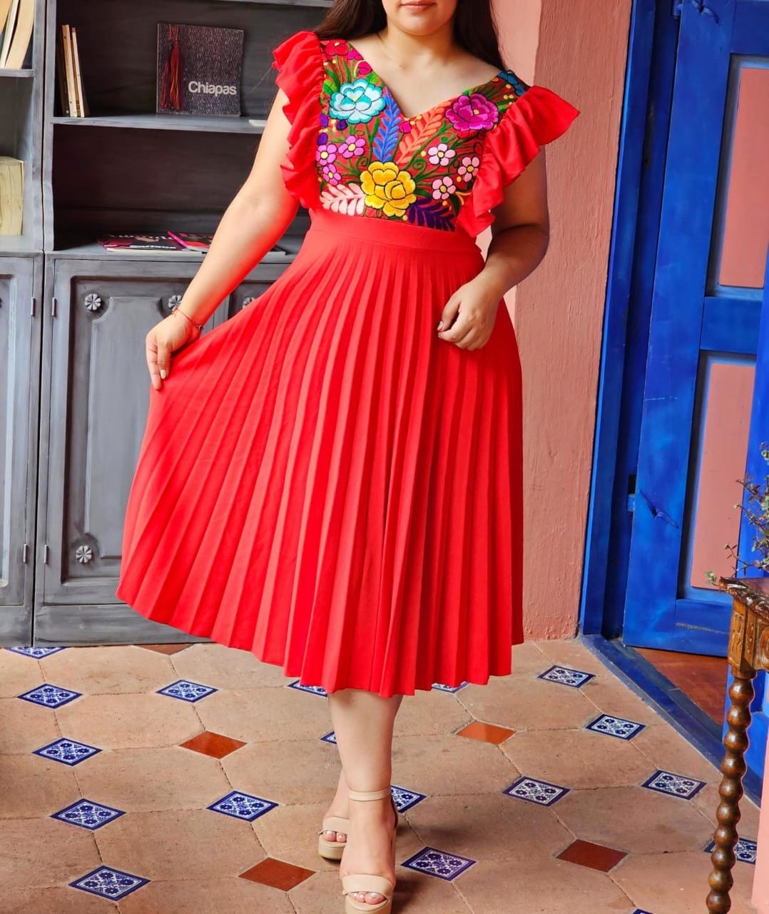 open lace back dress Amazon.com: YZXDORWJ Mexican Traditional Fiesta Dress for Girls main image 1