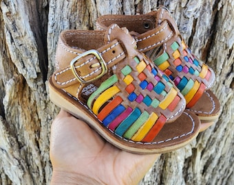 Huarache shoe for baby and toddler girl colorfull/ mexican sandals for baby and toddler girl/ shoes for baby/ mexican leathersandals baby