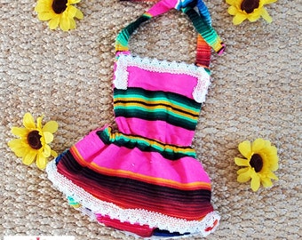 Robe Sarape mexicaine pour bébé fille (Halter) / tenue mexicaine pour bébé fille / robe mexicaine bébé / robe bébé cinco de mayo / tenue fiesta uno