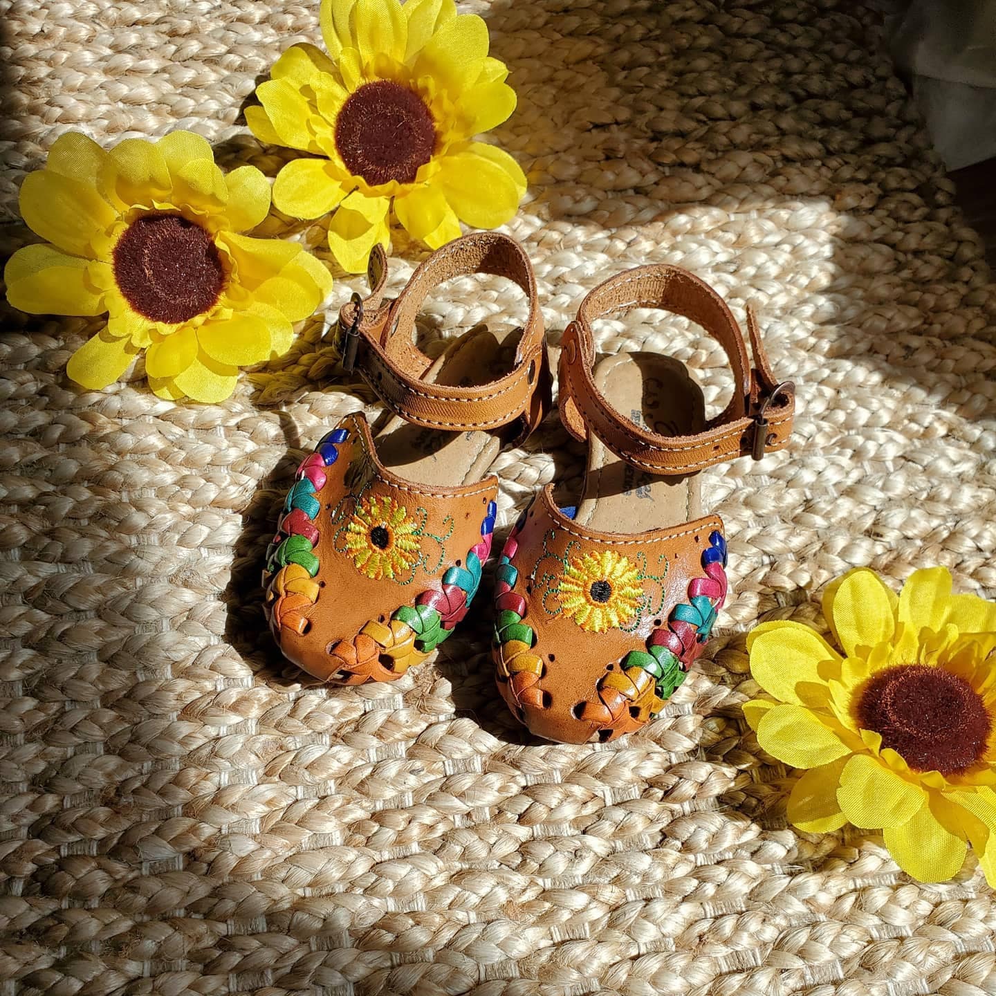 Huarache Sandal Sunflower for Baby / Mexican Sandals for Etsy Sweden