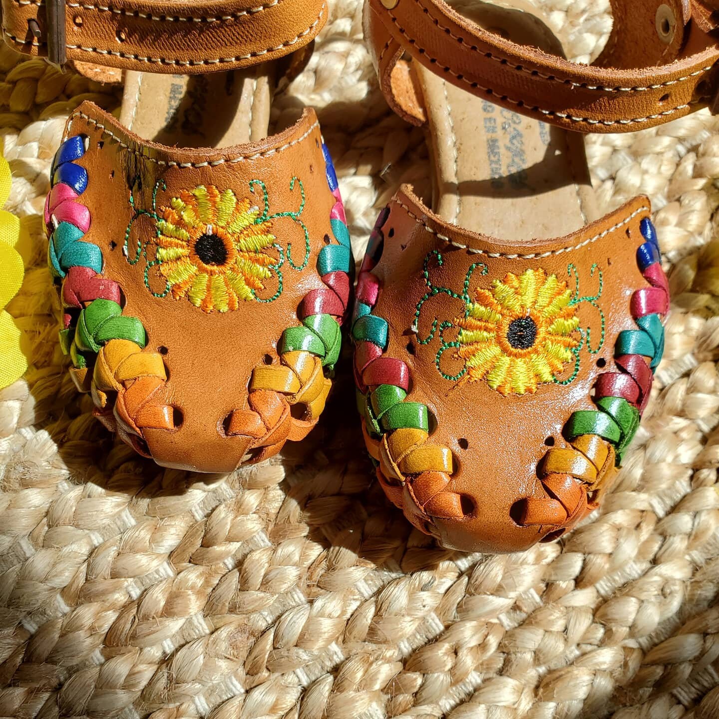 Huarache Sandal Sunflower for Baby / Mexican Sandals for Etsy Sweden