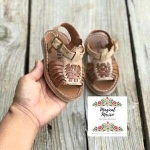 Uniseks Mexico huarache baby's en peuters/ Huarache kinderen/ baby leren huarache/ Mexicaanse sandalen voor baby en peuter/ babysandalen