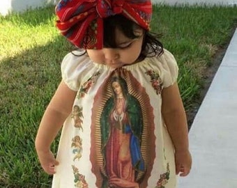 Virgencita de Guadalupe baby - toddler girl dress/ our Lady of Guadalupe Baby dress/ virgencita baby dress/ vestido de virgencita