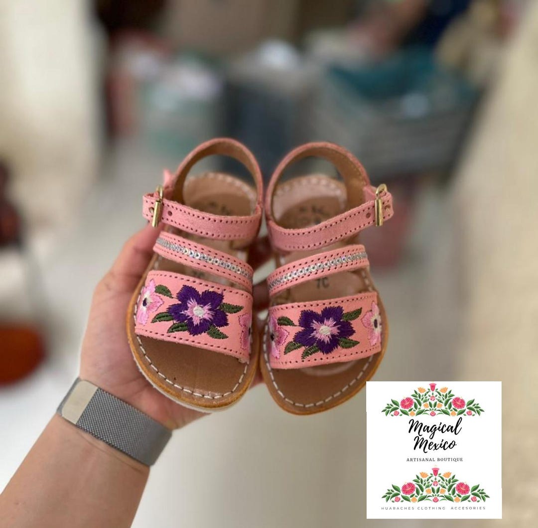 Huarache Sandal for Baby Girl/ Mexican Sandals for Girls/ Leather