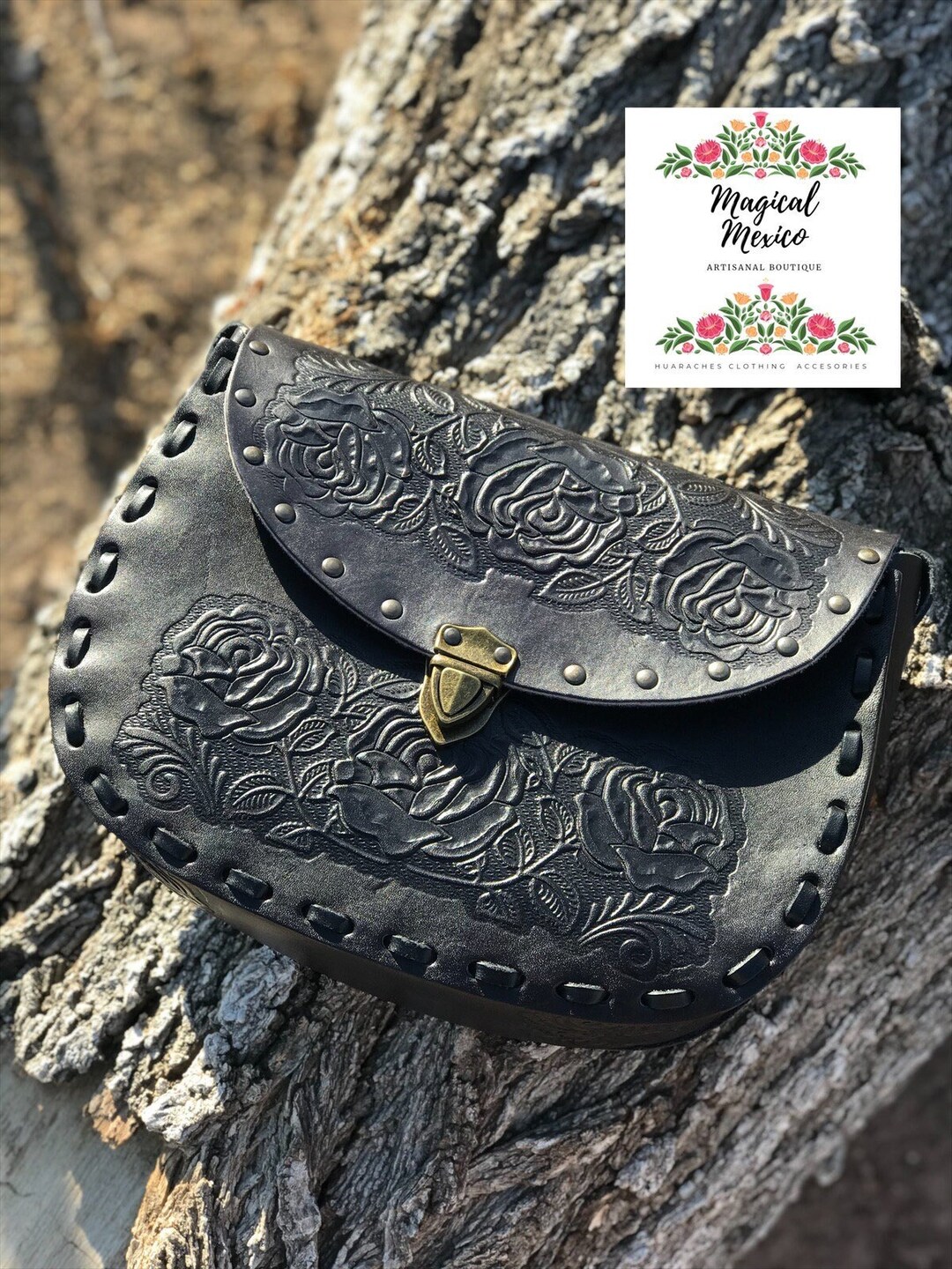 Genuine Western Leather Crossbody Bag for Women/ Tooled Leather