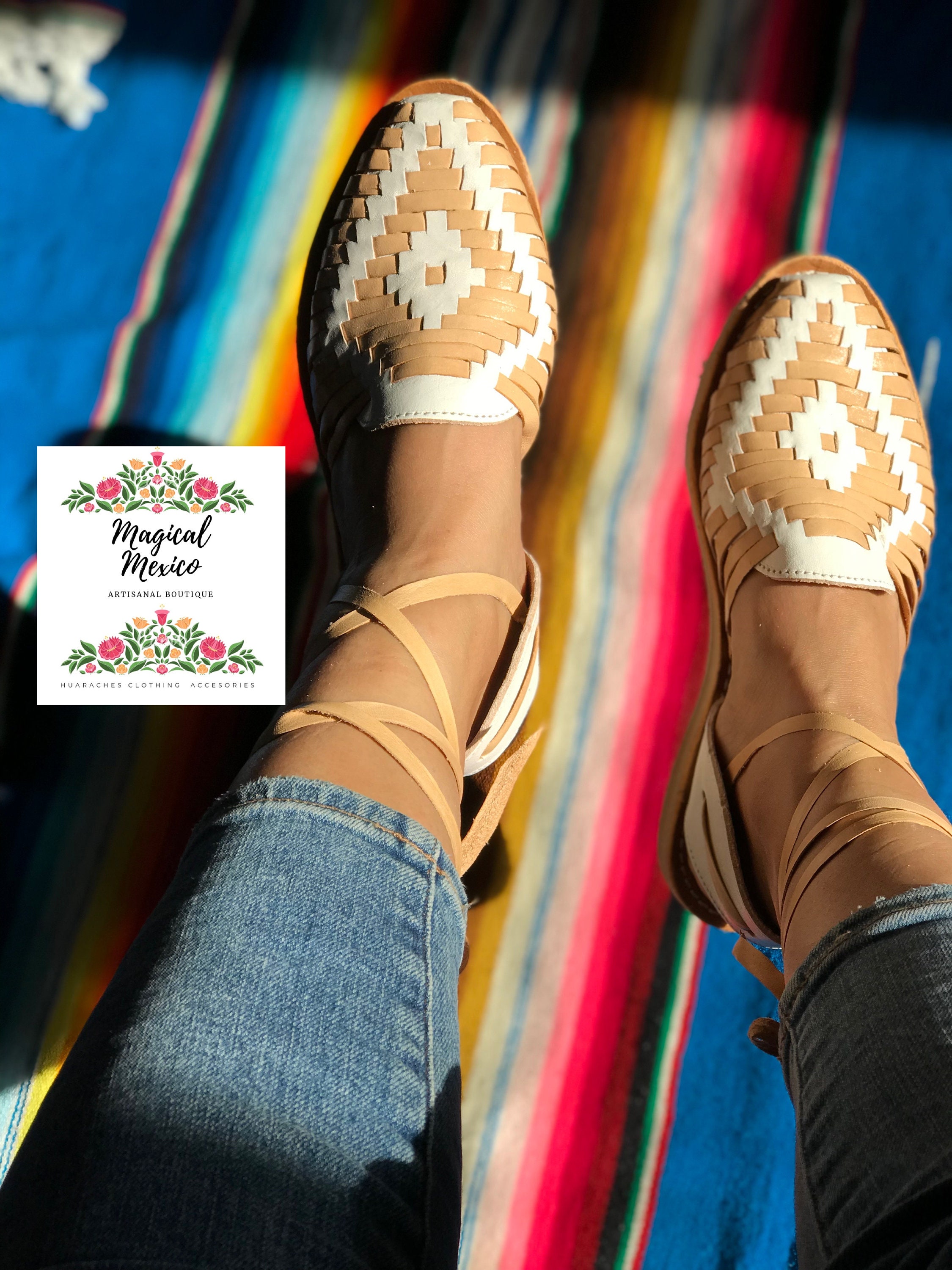 Huarache Sandal Lace up White tan Boho Hippie Sandals Lace up
